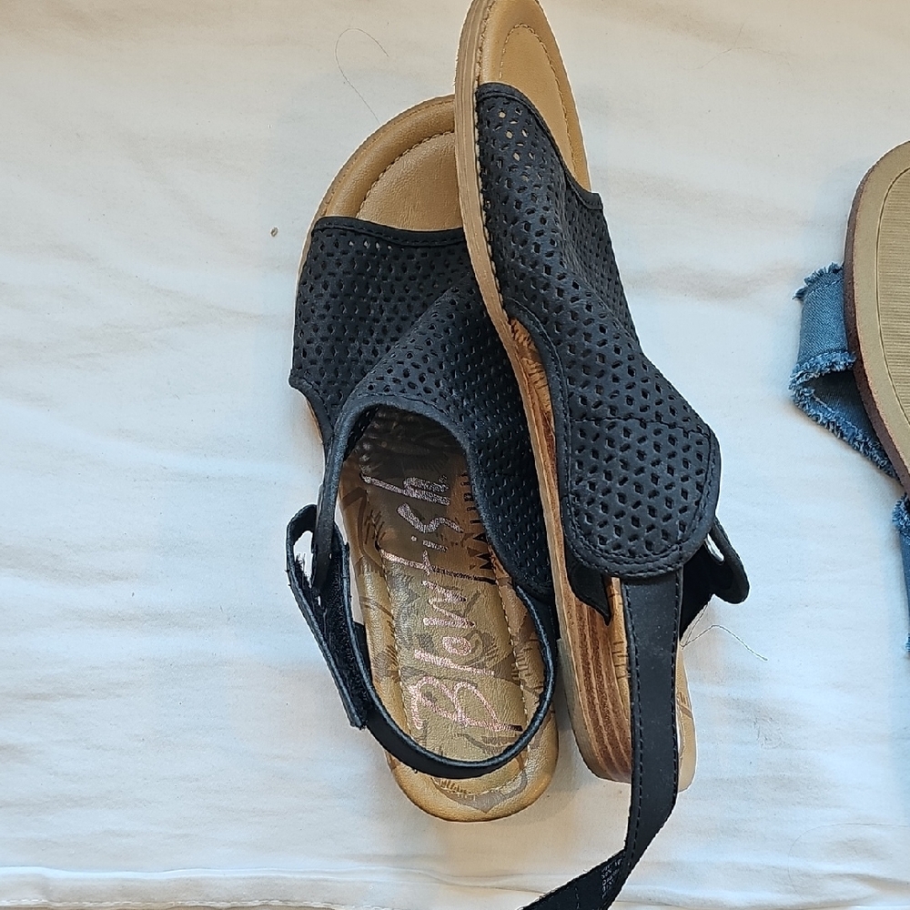 Blowfish Perforated Black Sandals